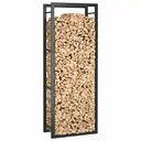 Vertical Firewood Storage Rack Sturdy Metal Log Holder Large-Capacity Freestanding Organizer for Fireplace Patio Home image 4