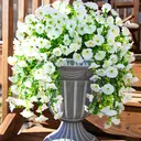 Yuejia Lot de 4 bouquets suspendus de fleurs artificielles en soie liseron blanc - 75 cm image 1