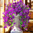 Yuejia Lot de 4 bouquets suspendus de fleurs artificielles en soie liseron violet - 75 cm image 8
