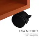 HOMCOM Computer Desk with Sliding Keyboard Tray, Mobile Home Office Desk, Study Table with Storage Shelves, PC Desk on Wheels, Cherry Wood Colour image 4