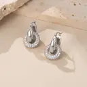 Ever Faith Stud Earrings Matte Silver Plated Love Knot Stud Earrings, Hypoallergenic Earrings image 2