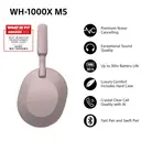Sony WH1000XM5 Wireless Over-Ear Noise Cancelling Headphones - Smoky Pink image 2