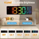 HATITANG PH-03 10.5" Digital Wall Clock Black image 4