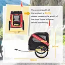 PawHut Folding Dog Bike Trailer Pet Cart Carrier for Bicycle Travel with Hitch Coupler in Steel Frame Red image 2