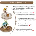 White Beaded Coffee Table Tray Set of 1 image 6