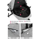 Smart Travel Backpack for 15.6” Laptop with USB Port, Lightweight Anti-Theft Daypack for Work, Study & Daily Commute (Grey) image 3