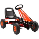 AIYAPLAY Kids Pedal Go Kart, Children Ride on Racer with Adjustable Seat, EVA Tyres, Manual Clutch, Brake, Go Cart Red image 0