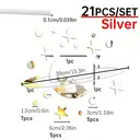 WhereHike Lot de 21 autocollants miroir en PVC planètes argent - 19 x 18 cm image 4