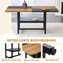 Table à manger rectangulaire style industriel 160x90x76 cm Table pour 4-6 personnes Marron/noir Étagère de rangement multifonctionnelle Pour salon/cuisine/salle à manger image 7