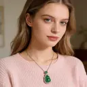VoxorAI emerald natural chalcedony necklace and pendant for all seasons image 1