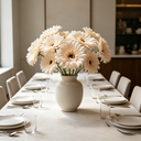 Yuejia 3Pcs 9.05in/23cmArtificial Silk Gerbera Flowers Wedding Home verandahs Table Decor Fake Daisy Chrysanthemum Party Home Decoration(champagne) image 5