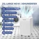 HUMSURE ontvochtiger 30 L/dag met afvoerslang, 5,3 L watertank, 24-uurs timer, automatische ontdooifunctie en kinderslot, voor slaapkamer, kelders en badkamers image 4