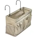 ANQI Bedside Caddy Hanging Storage Organizer, 4.72 x 14.57 x 7.87 in, Linen, Dark Grey image 0