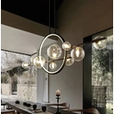Homary Modern Linear 10-Light Black Island Pendant Light for Kitchen & Dining Room image 3