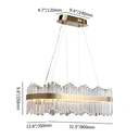 Homary Crystina Modern Oval LED Crystal Kitchen Island Light Brass with Tubes Shaped image 3