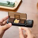 JORDAN&JUDY Small Pill Organizer Portable Mini Daily Pill Case Tablet Cutter Storage Box 1 pc Brown image 8