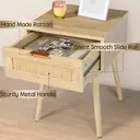 GRAVFORCE Bedside Table Set of 2 Modern Side End Table with Drawers Slim Bedside Tables for Bedroom Living Room Solid Wood Legs 1 Drawer image 5