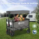 Sekey Chariot de camping pliable avec capacité 150 L, charge maximale 150 kg et auvent de protection amovible - Gris image 7