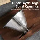 STARESSO Pour Over Coffee Maker with Double Stainless Filter 20 fl oz, Thickened Heat-Resistant Borosilicate Glass Pour Over Coffee Dripper, 600ml Clear, FG6 image 5