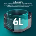 Hisense 6L Multicooker - Black, 10 Programmes, Pressure Cooker, Slow Cooker, Rice Cooker, Food Steamer, Stainless Steel, MC6SBUK image 4