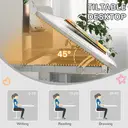 ZONEKIZ Kids Desk and Chair Set, Height Adjustable Children School Study Table with Drawer, Bookshelf, Adjustable Angle Tabletop, Non-slip Mat, for Ages 6-12 Years - Grey image 7