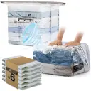 TAILI 6 Pack Cube Vacuum Storage Bags, Medium Size (25x19x11 inch), Vacuum Seal Bags for Clothing, Travel Compression Packing for Clothes, Blankets, Baby Clothes, Travel Essential image 0