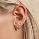 Ever Faith 5-Pair Gold Plated Earrings Set - Stud, Chain and Hoop Earrings Set image 6