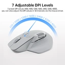 Rapoo MT760L kabellose Bluetooth-Maus für mehrere Geräte, Bluetooth 5.0 und 2,4 GHz Multimode-Verbindung, bis zu 4 Geräte, M+ Cross Computer-Technologie, 11 programmierbare Tasten, 4K DPI, 90 Tage Akkulaufzeit, PC – hellgrau image 1