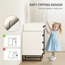 HOMCOM Dressing Table, Vanity Desk with Leaf Shape Mirror, Makeup Table with 5 Drawers, 3-Colour LED Lights, 100x40cm Tabletop, White image 5