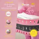 Swan x Lynsey Oval Collapsible Laundry Basket With Soft Grip Handles, 60Litre, Pink And Grey image 4