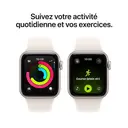 Apple Watch SE 3 GPS 40-mm, boîtier aluminium Starlight et bracelet sport - Taille-S/M image 2