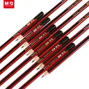M&G HB Pencils, 12 Pack Pre-Sharpened Wooden Graphite Pencils, Hexagonal School Pencils for Writing, Drawing, and Office Use, Red and Black Striped image 2