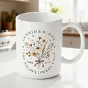 Alphynix 1pc Consider How The Wildflowers Grow Mug, 11oz Inspirational Coffee Cup with Floral Bouquet and Luke 12:27 Scripture, Uplifting Gift for Women image 1