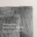 Phantoscope Faux Fur Pillow Cover Decorative Fluffy Throw Pillow Mongolian Soft Fuzzy Pillow Case Cushion Cover for Bedroom and Couch, Gray 18 x 18 Inches image 3