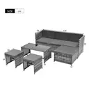 Lounge set, garden furniture set, ratten sofa, seating group, patio furniture, grey image 7