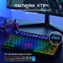 Machenike KT84-B84W clavier mécanique 75 % triple mode, disposition QWERTY US, Noir, interrupteur jaune Gateron Smart Screen image 5