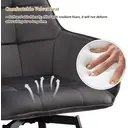 CLIPOP Single Dining Chair Velvet Padded Seat 360°Swivel Armchair with Backrest and Metal Legs,Rotatable Desk Chair for Home Office/Living Room/Bedroom 0199-s velvet deep grey 54*59*83 cm image 4