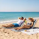 Outsunny Lot de 2 Tapis de Plage rembourré - lot de 2 Matelas de Plage - nattes de Plage - Dossier inclinable Multi-Positions - Sac Transport Inclus - métal Polyester PE Gris image 8