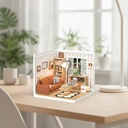 Robotime Rolife Cozy Living Lounge DIY Miniature House Kit 16.3x16.3x15.2cm 1PC,Home decoration, bookshelf decoration,Craft Gifts for Adults and Teens,Educational toys image 5