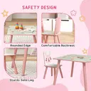 ZONEKIZ Kids Table and Chair Set, Toddler Table with 2 Chairs, 3 Pieces Toddler Activity Furniture Set for Bedroom, Nursery, Playroom, Pink image 7