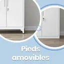 Ochama x SONGMICS Armoire de Bureau à 2 Portes, Verrouillable, en Acier, pour Bureau, Salon, Blanc image 7