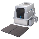 Nobleza Closed stainless steel cat litter box/With cat litter mat and cat litter scoop/L60*W40*H44cm/Grey/UKHigh-quality stainless steel, wear-resistant and scratch-resistant;Large size, more comfortable and spacious;Easy to clean, no odor;Complete accessories image 3