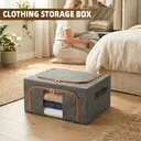 2 Pack 22L Small Foldable Closet Organizers and Storage Bins with Lids, Fabric Cube Boxes for Shelves image 1