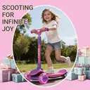 Neuleb YFQ Kids Kick Scooter, LED Lighted Wheels and 4 Adjustable Height Handlebars, Lean-to-Steer & Widen Anti-Slip Deck, 3 Wheel Scooter for Boys & Girls Ages 3-10 and up to 30 Kg image 6