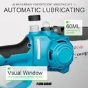 FLORA GUARD Mini tronçonneuse sans fil 15 cm, sans balais, avec 2 batteries Makita de 3000 mAh et chargeur – 1200 W, haute vitesse, lubrification automatique, tronçonneuse électrique à main image 3