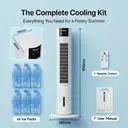 Totopia Water Cooling Tower Fan For Bedroom, 70° Auto Oscillation, 3 Speeds & 3 Modes, Remote Control, 1-12H Timer, 6 Ice Packs Included，New Arrival image 9