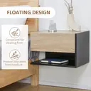 HOMCOM Floating Bedside Table Set of 2, Wall Mounted Bedside Cabinet with Drawer and Open Shelf, Modern Nightstand for Bedroom, 46 x 30 x 30 cm, Oak Tone image 3