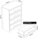 Galano Cleverton 4-Drawer Chest – Storage Cabinet & Closet Organizer for Bedroom, Hallway & Entryway (Light Grey/Oak) image 2