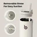 Bottle Bottle Insulated Water Bottle with Straw Lid and Handle - Stainless Steel Double-Wall Vacuum Insulated, Leakproof, BPA-Free, for Sports, Travel, Gym (Ivory White) image 3