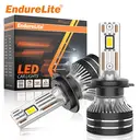 ENdureLite Ampoules LED de phare H4 H7 H11 H1 9005 9006 9012, 20 000 lm, 500 % plus lumineuses, projecteurs et feux de croisement, lumière blanche froide 6000 K, éclairage pour véhicules de sport, étanche IP68, conception 1:1, lot de 2 image 1